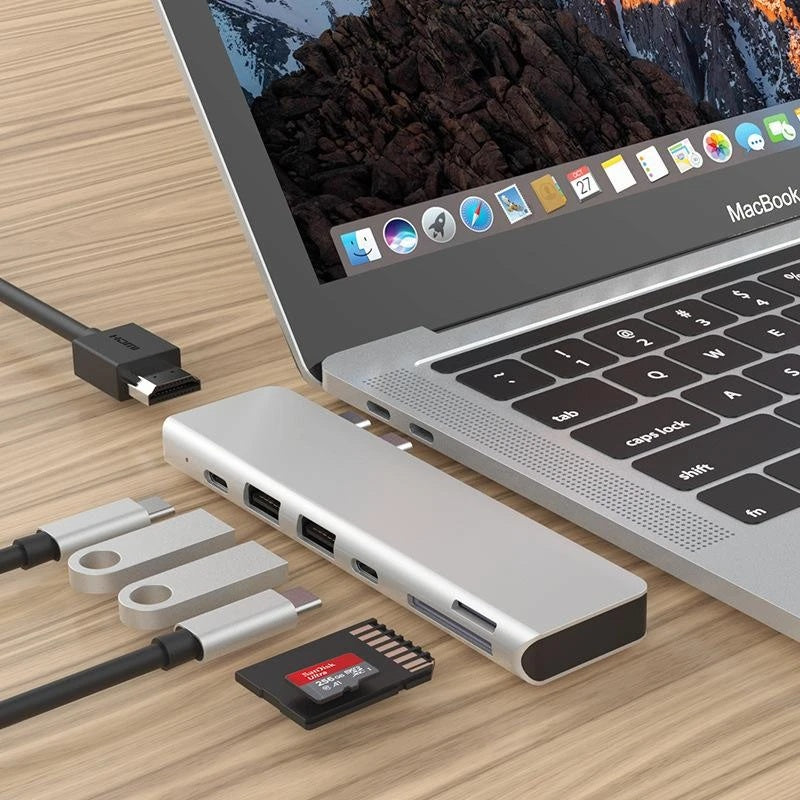 Compatible with Apple, Dual Type-C Hub Adapter for MacBook Pro & Air Compatible with Apple, Dual Type-C Hub Adapter for MacBook Pro & Air